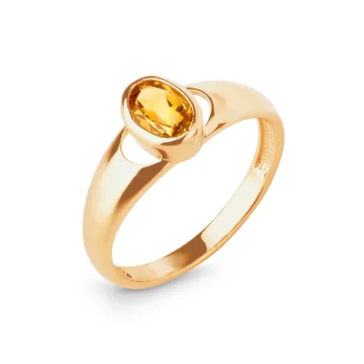 Кольцо из золота с натуральным цитрином — интернет-магазин Костромской  Ювелирный Завод