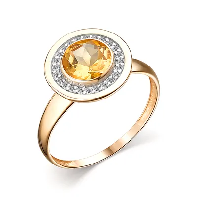 Золотое кольцо с цитрином - Monte Cristo
