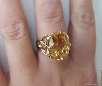 Кольцо женское под розовое золото 18 К с цитрином и бриллиантами |  AliExpress