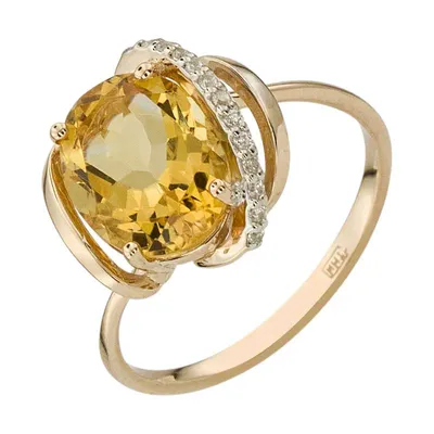 Женский золотой перстень Art I Fact Jewellery 0102.0213-rings-citrin-sapfir  с цитрином, желтыми сапфирами, эмалью — купить в AllTime.ru — фото