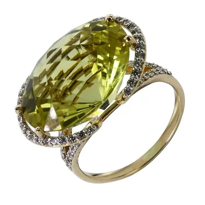 Кольца :: Кольца из золота :: Кольца из золота Цитрин :: Геометричное  коктейльное золотое кольцо с цитрином