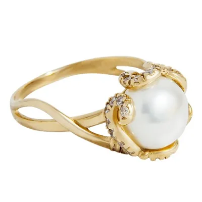 Золотое кольцо SOKOLOV 791160 с жемчугом: Золото 585° пробы — купить в  ювелирном интернет-магазине Diamant