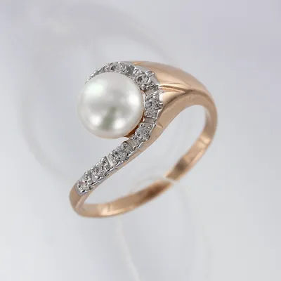 Золотое кольцо с жемчугом 1.81.0345 - купить Золотые кольца в интернет  магазине GSW