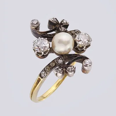 Шикарное большое золотое кольцо с жемчугом размер 16 (на фалангу если  размер 17, 18) — цена 196 грн в каталоге Кольца ✓ Купить женские вещи по  доступной цене на Шафе | Украина #56030477