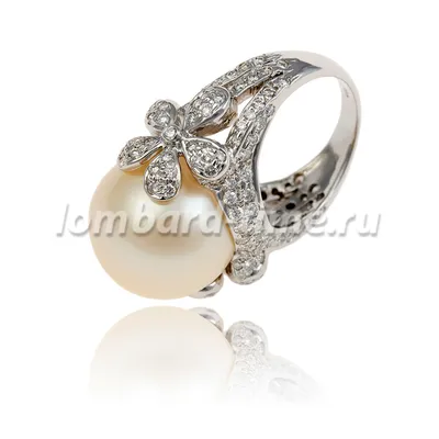 Золотое кольцо SOKOLOV 791139 с черным жемчугом, фианитами — купить в  AllTime.ru — фото