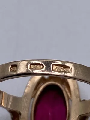 Советское золотое кольцо тюльпан 583 пробы, СССР