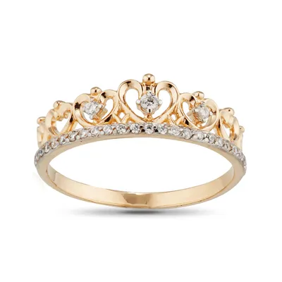 Кольцо Корона из золота с фианитами (арт. 2003574) - купить в Ювелирном  Интернет-магазине 585 Золотой