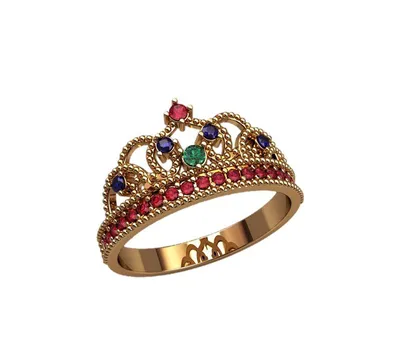 Кольцо в серебре в форме короны с золотом и камушками Корона 2  (ID#1194254662), цена: 1258.80 ₴, купить на Prom.ua