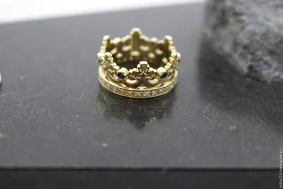 ❤ Купить кольцо в форме короны с Фианит из Золото 585 по лучшей низкой цене