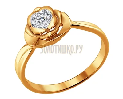Купить кольцо в красном золоте роскошная роза с бриллиантами 000124535 ✴️в  Zlato.ua