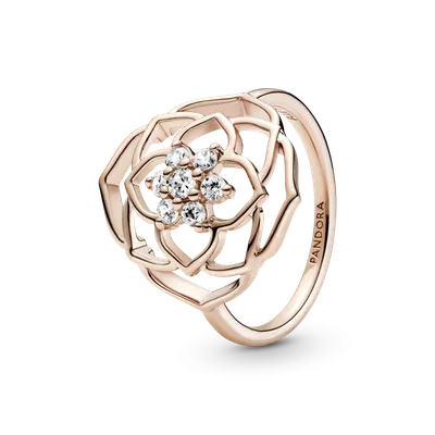 Кольцо Цветок розы в золоте - La Vie En