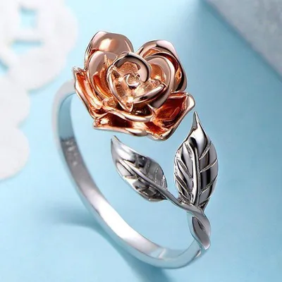 Купить Кольцо с тиснением розы, позолоченное/розовое золото/серебро,  элегантное женское кольцо в стиле ретро | Joom