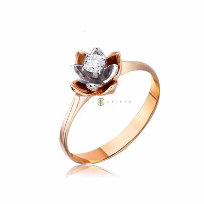 ❤ Купить кольцо золотое с бриллиантами и сапфирами в форме цветка с  Бриллиант Сапфир из Золото 585 по лучшей низкой цене