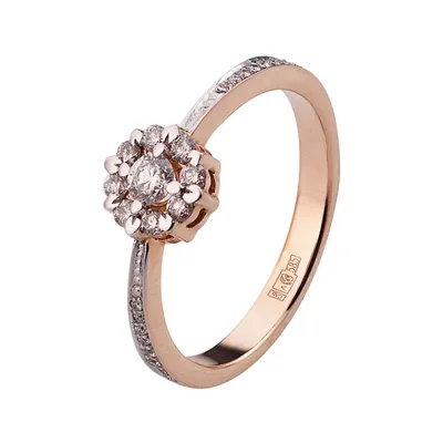 Золотое кольцо с муассанитами в виде цветка Flower 0,5 карат – купить по  отличной цене в интернет-магазине Bright Spark