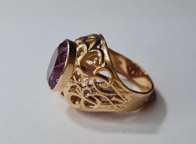 Золотое кольцо 583 пробы с корундом, СССР