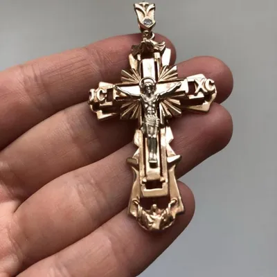 Мужской крест из красного золота с распятием, ониксом и бриллиантами на  цепочке плетение Гучи - YouTube