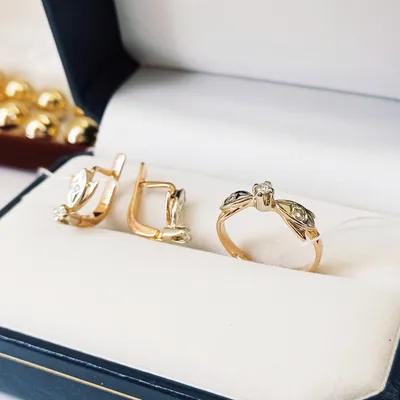 Золотой комплект украшений набор с бриллиантами серьги кольцо  (ID#1558219871), цена: 35084 ₴, купить на Prom.ua