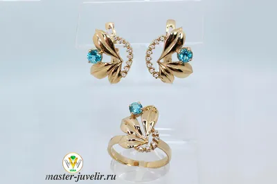 Дубайское золото Комплект серьги и кольцо бижутерии под золото