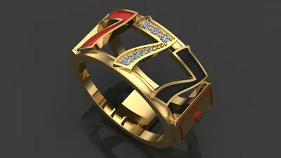 Золотой перстень с инициалами. Изготовление на заказ