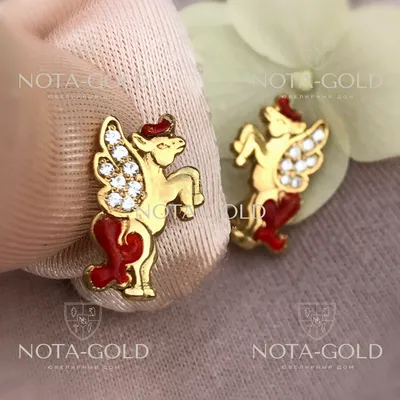 Золотые серьги для детей с фианитами (арт. 109677) в stolychnashop.com.ua