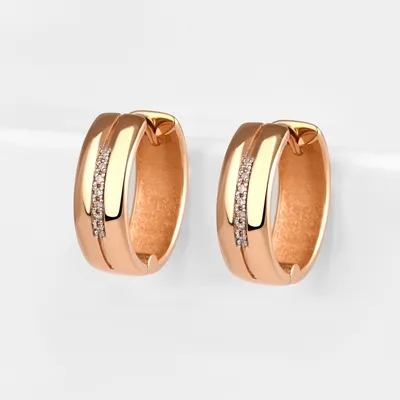 Золотые серьги-конго 585 кольца сережки женские круглые подарок для девочек  - купить с доставкой по выгодным ценам в интернет-магазине OZON (1146979198)