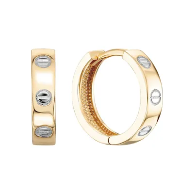 Золотые серьги-кольца с фианитами. Артикул: 002983 - OLIVA Jewels