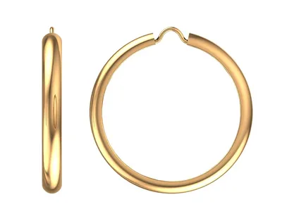 Золотые серьги \" Конго\" без вставок, диаметр 3 см — Покровский ювелирный  завод