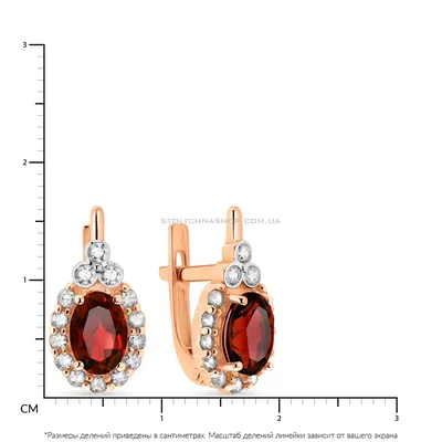 Купить золотые серьги с гранатом и фианитами ирма 000034910 000034910 в  Zlato.ua