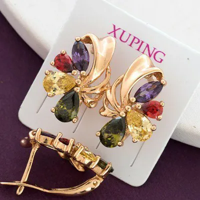 Женские серьги-кольца с фианитами, яркие серьги с разноцветными камнями,  украшение для свадьбы, 2024 | AliExpress