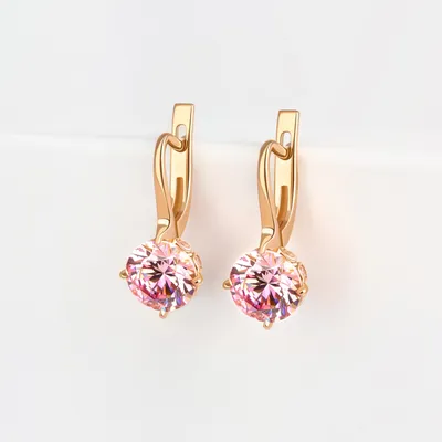 Золотые серьги с розовым кварцем и бриллиантами Artfacet 13160153 купить за  70 675 ₽ в интернет-магазине Wildberries