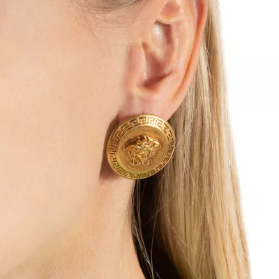 Серьги Versace TRIBUTE золотые - 155025 - купить в интернет-магазине Сult