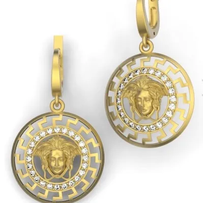 Серьги Versace золотые - 166344 - купить в интернет-магазине Сult