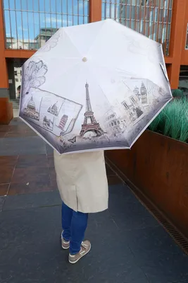 Зонт три слона женский Париж бежевый светло-серый купить в Москве, цена 2  244 руб. — интернет-магазин z077.ru