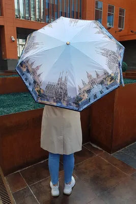 Купить Мини зонт Три Слона 4 сложения серебристо-серый с коричневым  недорого в Москве, Спб, Нижнем Новгороде в интернет магазине NewZont.ru