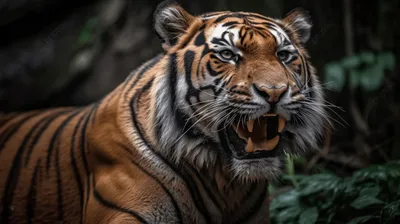 Фото тигр Клыки Зубы Сбоку головы Животные 2048x1366