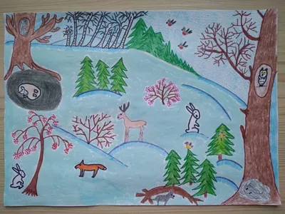 Жили-были в лесу звери: заяц, лиса, медведь и волк on Craiyon