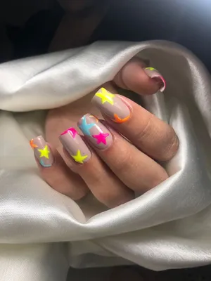 Горячие девушки белые и черные звезды поддельные ногти стильные цвета  соответствующие маникюрный Дизайн ногтей набор для ручного украшения ногтей  | AliExpress