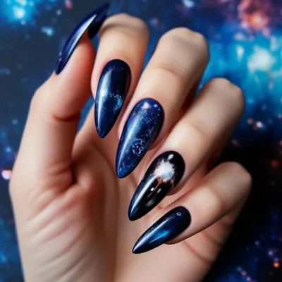 Дизайн ногтей: Звездное небо и Луна гель лаком - YouTube